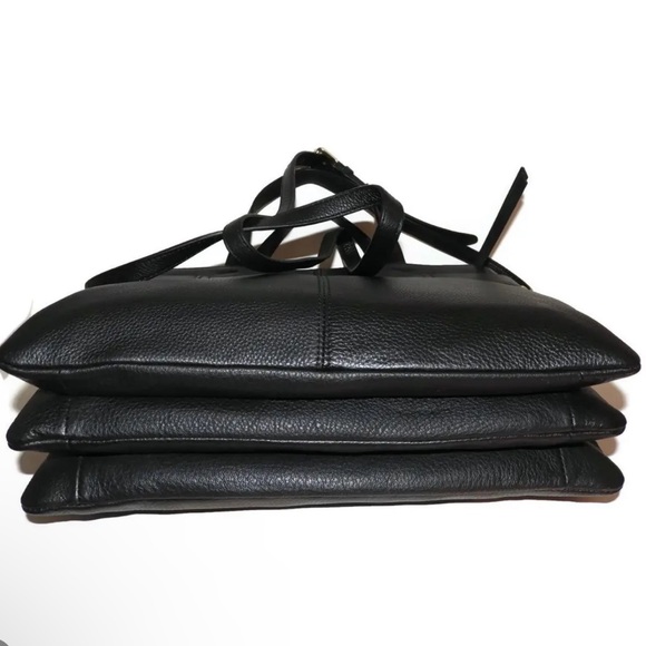 VINCE CAMUTO Black Leather Satchel Crossbody Handbag - Picture 3 of 17